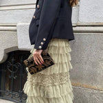 City Empress Tiered Elastic Waist Tulle Maxi Skirt