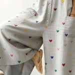 Women'S Casual Jumpsuit With Heart Print
