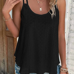 Eyelet Spaghetti Strap Tank Top
