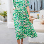 Vacation Loose Round Neck Puff Sleeve Dress