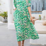 Vacation Loose Round Neck Puff Sleeve Dress