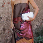 Fashion Strapless Printed Dress