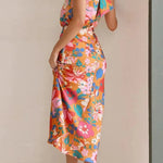 Fascinating Day Floral Halter Neck Elastic Waist Maxi Dress