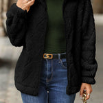 Zippered Diamond Plush Jacket