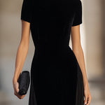Short Sleeve Floor-Length Dress With Sheer Flowing Skirt