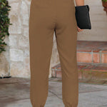 High Waist Lace-Up Pencil Cuff Pants