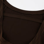 Bodycon High Waisted Backless Solid Color Round-Neck Maxi Dresses