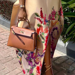 A-Line Half Sleeves Elasticity Flower Print Split-Front V-Neck Maxi Dresses