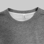 Long Sleeves Loose Belt Buckle Solid Color Round-Neck Sweatshirt Tops