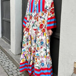 Resort Floral Print Bell Sleeve Maxi Dress
