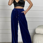 Golden Velvet Wide -legged Pants Straight Velvet Pants