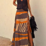 Malibu Knit V-neck Hollow Out Twist Loose Tank