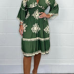 V-NECK PRINTED DRESS