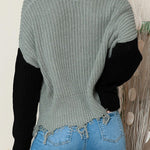 Casual Tassel Hem Pullover V Neck Sweater