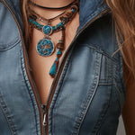 Bohemian Fitted Zip-Front Denim Vest
