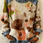 Women's Retro Floral Print Top