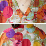 Batwing Sleeves Half Sleeves Contrast Color Polka-Dot V-Neck Maxi Dresses