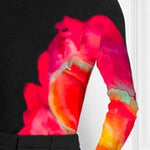 Long Sleeves Skinny Contrast Color Printed High Neck T-Shirts