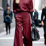 Long Sleeves Loose Solid Color Round-Neck Hoodies&Sweatshirt Tops