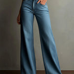 Vintage High-Waisted Wide-Leg Denim Pants