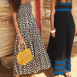 A-line High Waisted Contrast Color Zipper Square-neck Maxi Dresses Midi Dresses