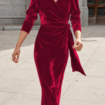 Celebrities Elegant Solid Strap Design V Neck Princess Dresses