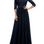 A-Line High Waisted Pleated See-Through Solid Color Split-Joint V-Neck Maxi Dresses
