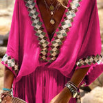 Bohemian Beach Print Kimono Romper