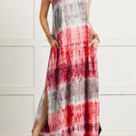 SLEEVELESS COLORFUL PRINTING MAXI DRESS