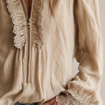 Victorian Ruffle Lace Zip Blouse