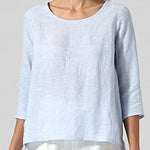 Zeagoo Zeagoo Women's 3/4 Sleeve Blouse Crew Neck Summer Casual Tops Loose Fit Blouse