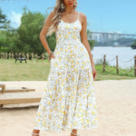Zeagoo Womens Long Dress Adjustable Strap Floral Casual Dress