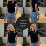 Zeagoo Womens Basic T-Shirts Crewneck Short Sleeve Curved Hem Summer Crop Tops Fitted Tees Y2k Clothing