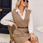 Zeagoo Women's Oversized Sweater Vest Dress V Neck Knit Pullover