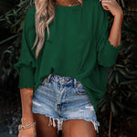 Zeagoo Zeagoo 3/4 Ruched Sleeves Shirt Loose Pullover Top for Women Casual Work Office Loose Fit 2026 | Under $40
