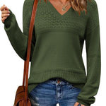 Zeagoo Womens Sweaters Casual Long Sleeve Ribbed Knit Pullover