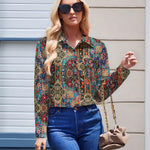 Zeagoo Womens Button Down Shirt Long Sleeve Blouse Business Work Tops Dressy Casual Floral Printed Outfits with Pocket
