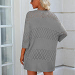 Zeagoo Womens 2024 Lightweight Crochet Cardigan Sweaters Open Front 3/4 Sleeve Knit Kimono Summer Boho Cover Up