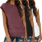 Zeagoo Womens 3 Pack Crewneck Cap Sleeve Tank Tops