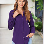 Zeagoo Womens Button Down Shirt Long Sleeve Classic-Fit Shirts