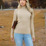 Zeagoo Women's Turtleneck Sweaters Fitted Long Sleeve Shirts