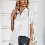 Satin Button Down Shirts- Zeagoo (Us Only)