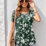 Zeagoo Women's Tunic Tops Short Sleeve Floral Boho Casual T Shirts