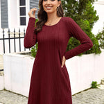 Zeagoo Women's Knitted Dress Long-Sleeve Elegant Dresses (DE Only)