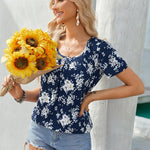 Zeagoo Women's Tunic Tops Short Sleeve Floral Boho Casual T Shirts