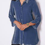 Women's Velvet Button Lapel Shirt