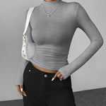 Zeagoo Womens Long Sleeve Shirts Mock Neck Basic Slim Fitted Tops