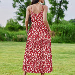 Zeagoo Womens Long Dress Adjustable Strap Floral Casual Dress