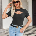 Zeagoo Womens Short Sleeve T Shirts 2024 Summer Casual Knit Slim Fit Trendy Basic Cute Sweater Tops