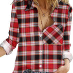 Zeagoo Women's Long Sleeve Button Down Flannel Shirts Plaid Shacket
